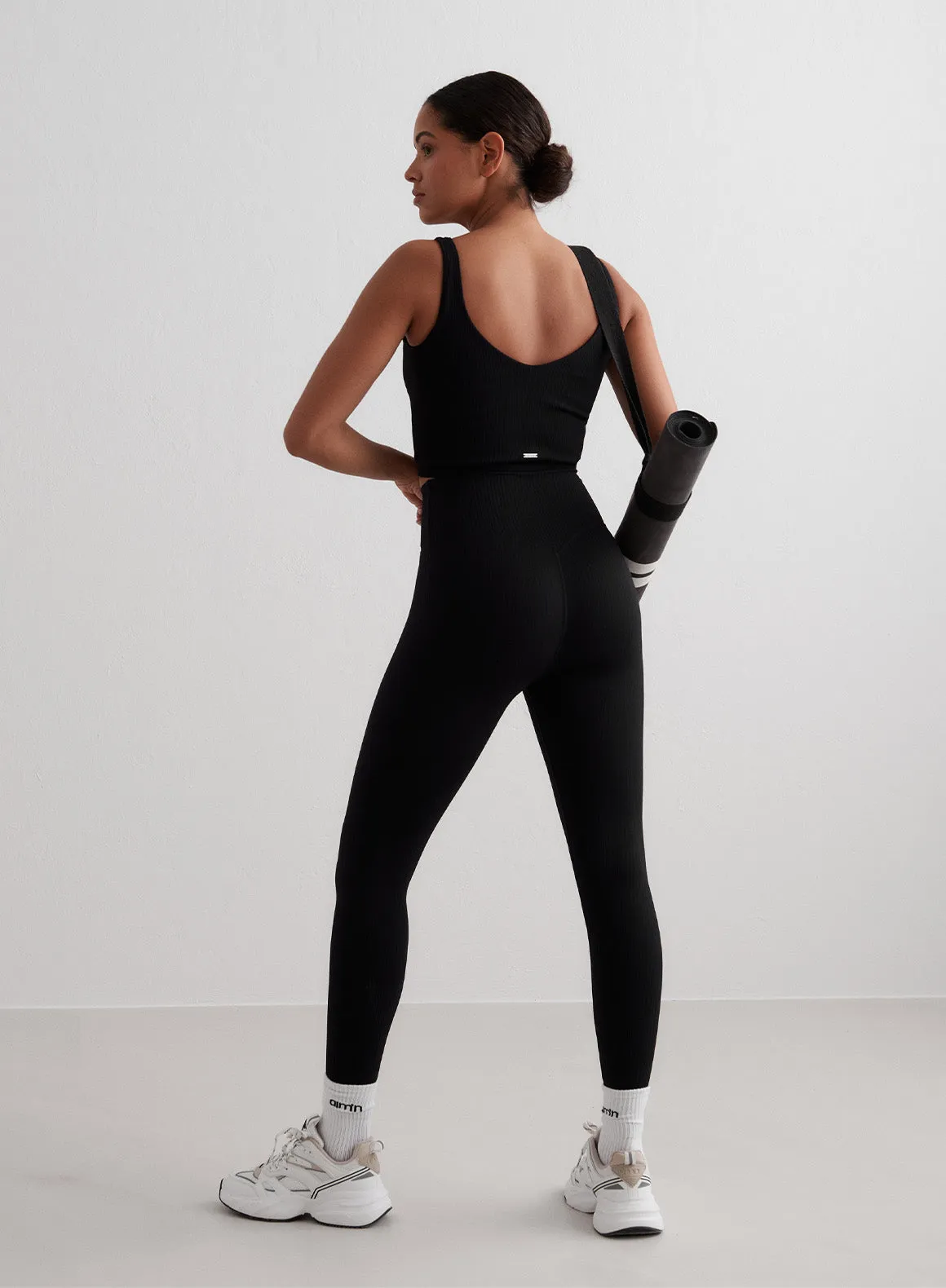 Aim'n Black Ribbed Seamless Tights4