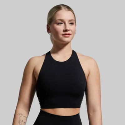 Born Primitive Synergy Cropped Sports Bra - Svartur