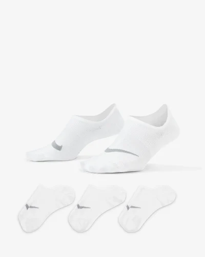 Nike Everyday Plus Lightweight Training Footie Socks Hvítir 3 pairs Kvenna