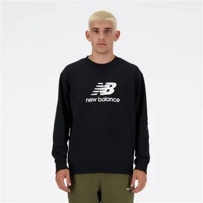 New Balance Stacked Logo Sweatshirt Crew Svört Karla