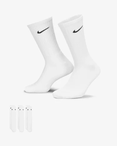 Nike Cushioned Training Crew Socks Hvítir 3 Pör