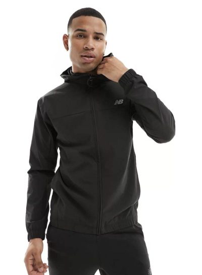 New Balance Woven Full Zip Jacket Svartur Karla