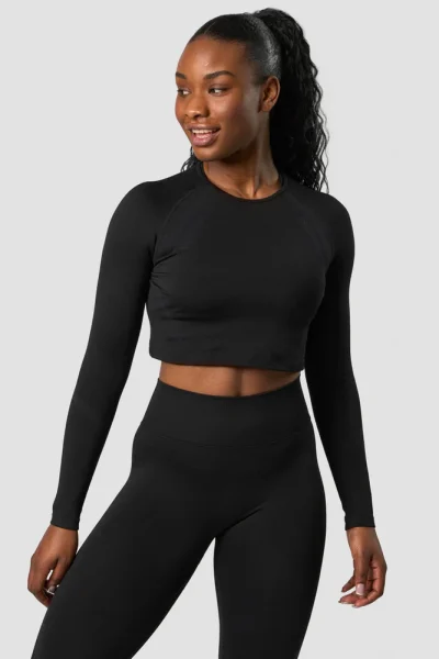 ICIW Impact Seamless Long Sleeve Crop Top Black