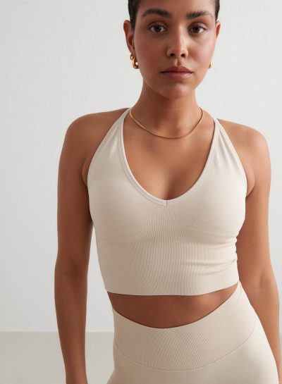 aimn Clay Shape Seamless Cross Back Bralette