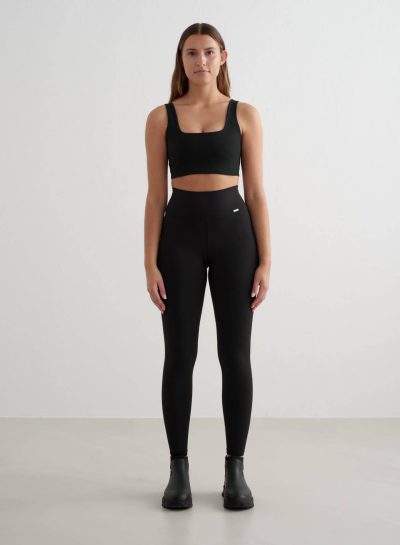 aimn Black Warming Tights