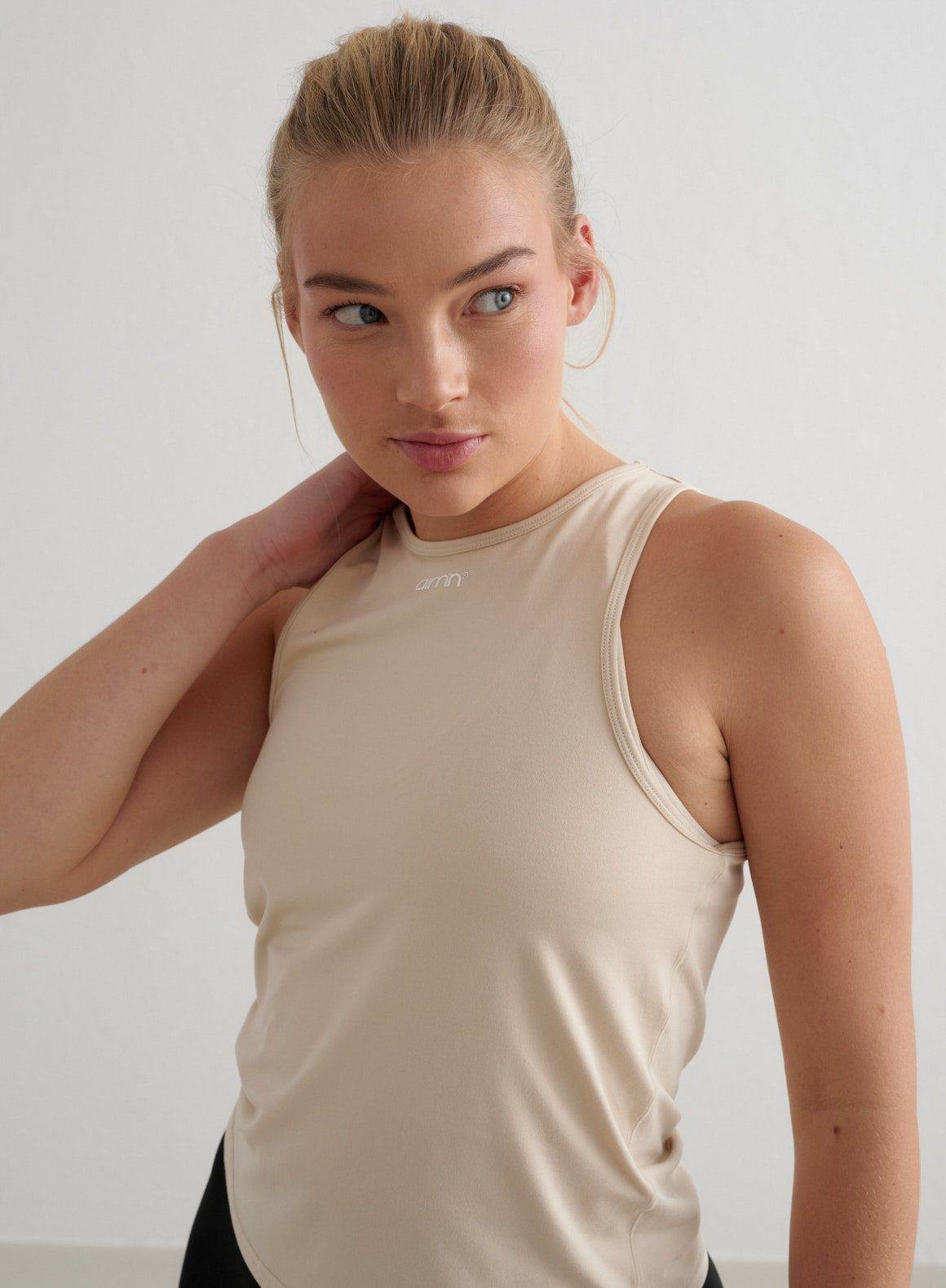 CAFE AU LAIT SOFT BASIC SINGLET_4792