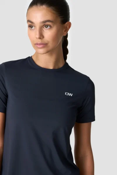 ICIW Training High Neck T Shirt Navy Kvenna