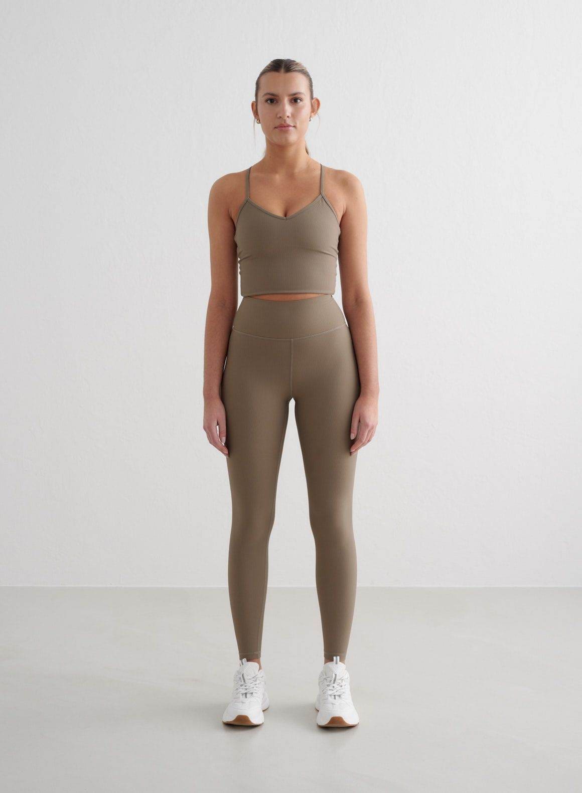 Nougat ribbed performance bralette_155746
