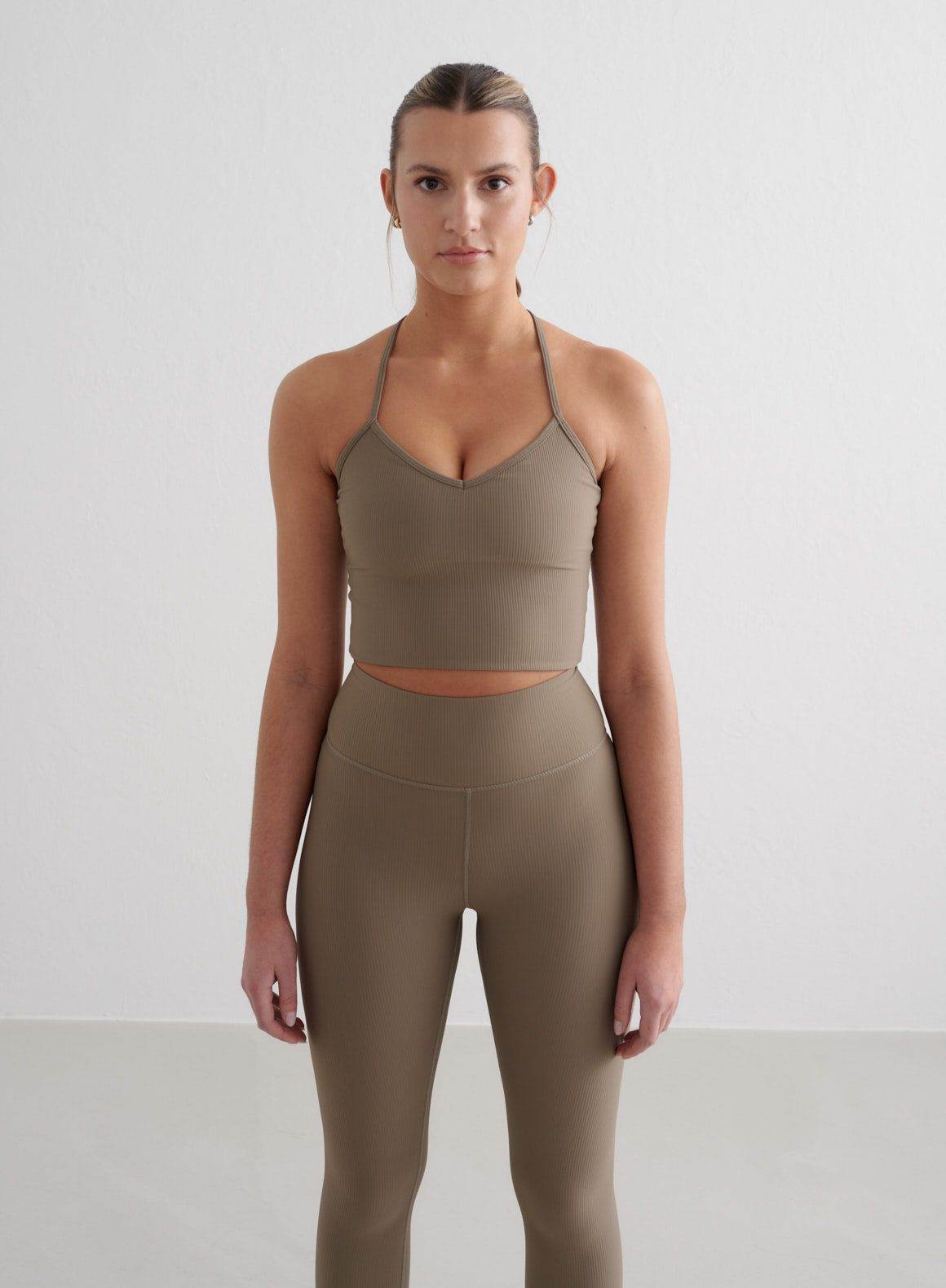 Nougat ribbed performance bralette_155760