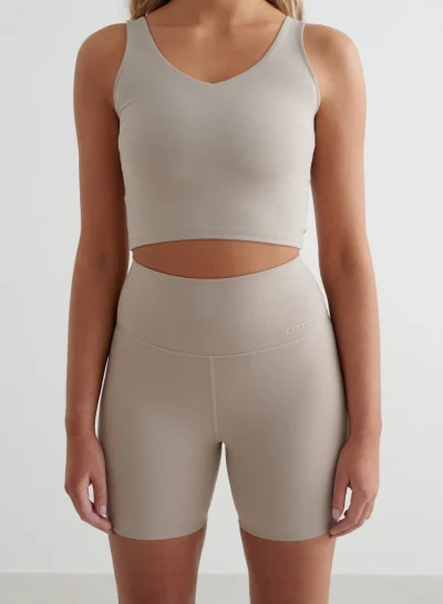 aimn Dark Clay Sense Midi Biker Shorts