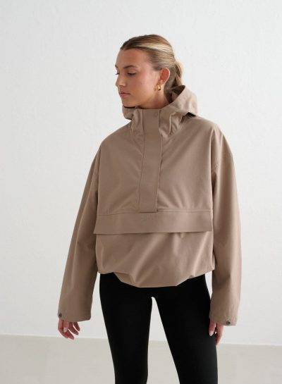 aimn Espresso Waterproof Oversized Anorak