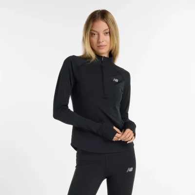 New Balance Harmony Half Zip Svört Kvenna