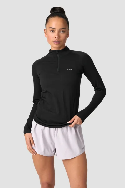 ICIW Define Seamless 1/4 Zip Black Kvenna