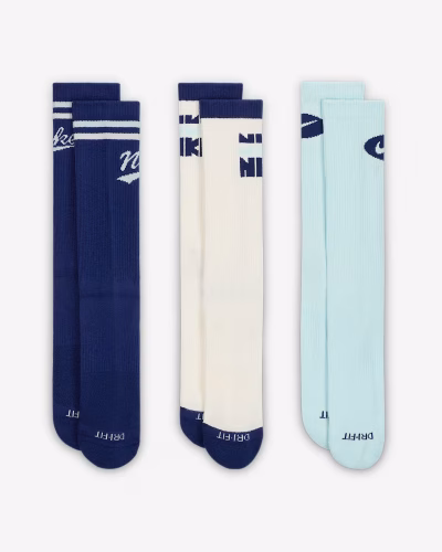 Nike Everyday Plus Crew Socks Bláir Retro (3 pör)