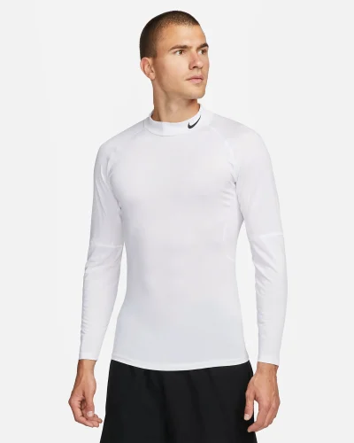 Nike Pro Dri-FIT Fitness Mock-Neck Long-Sleeve Top Hvítur Karla