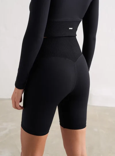 aimn Black Limitless Seamless Biker Shorts