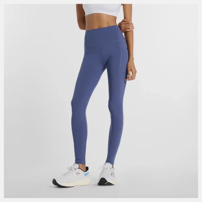 New Balance Sleek Pocket High Rise Legging 27inch Dream State Blue Kvenna