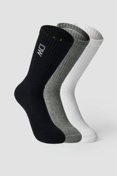 ICIW Training Socks 3-pack Black/White/Light Grey Melange