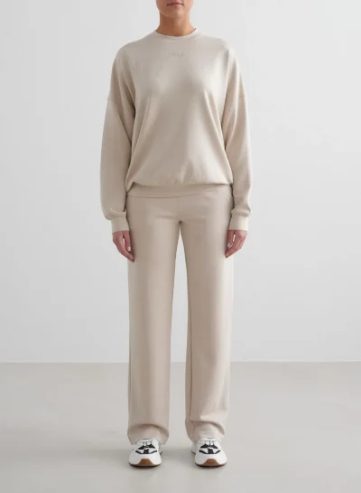 aimn Cafe Au Lait Comfy Modal Wide Pants