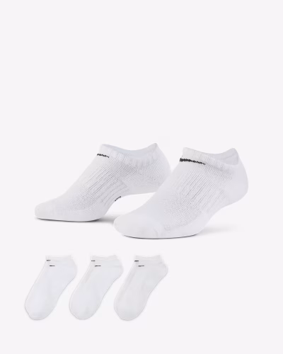 Nike Everyday Cushioned Training No Show Socks (3 Pör) Hvítir