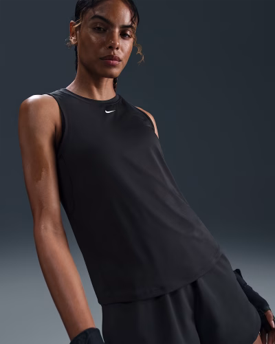 Nike One Classic DriFit High Neck Tank Top Svartur Kvenna