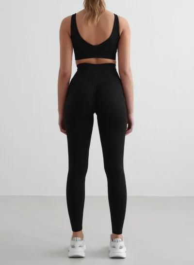 aimn Black Shape Seamless Tights