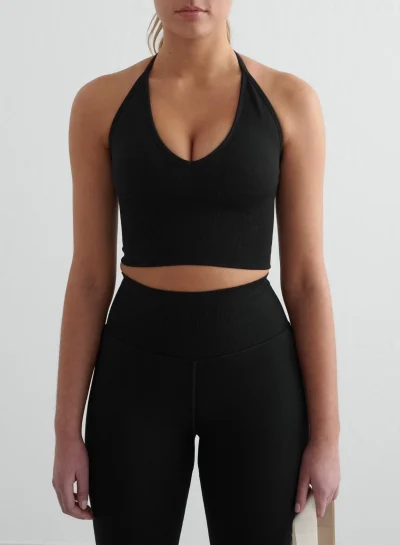 aimn Black Shape Seamless Cross Back Bralette
