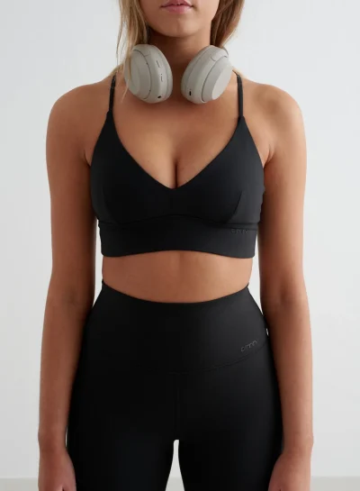 aimn Black Sense Strap Bra