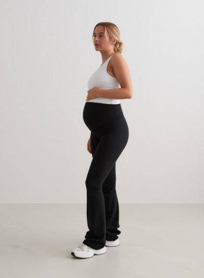 aimn Black Sense Maternity Flare Tights