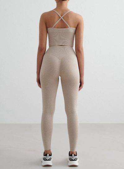 aimn Beige Melange Shape Seamless Tights