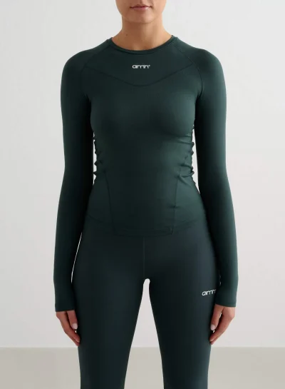 aimn Deep Emerald Soft Basic Long Sleeve
