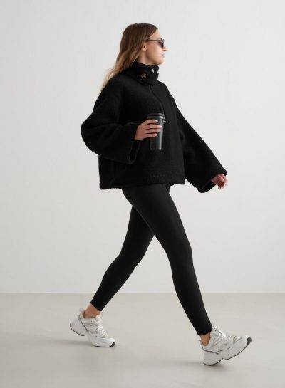 aimn Black Pile Anorak