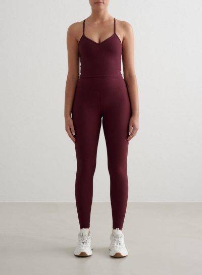 aimn Cherry Ribbed Performance Tights