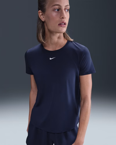 Nike One Classic DriFIT Stuttermabolur Midnight Navy Kvenna
