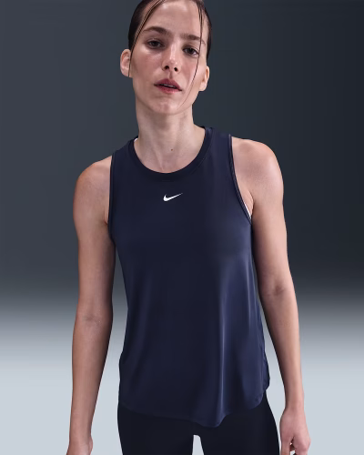 Nike One Classic DriFit High Neck Tank Top Midnight Navy Kvenna