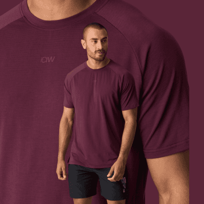 ICIW Stride Printed Tee Dark Mahogany