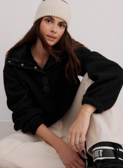 aimn Black Polar Fleece Long Sleeve