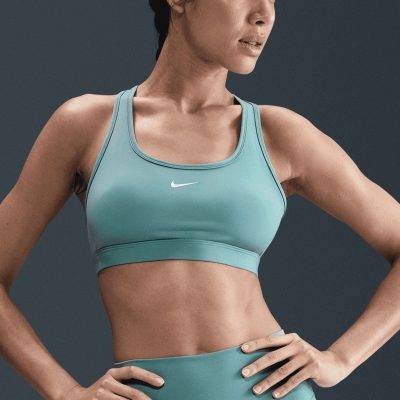 Nike Swoosh Light Support Non Padded Sports Bra Cannon Blue