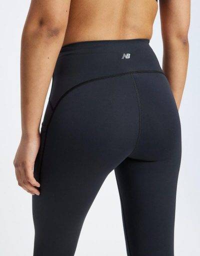 New Balance Sleek Pocket High Rise Legging 27inch Black Kvenna