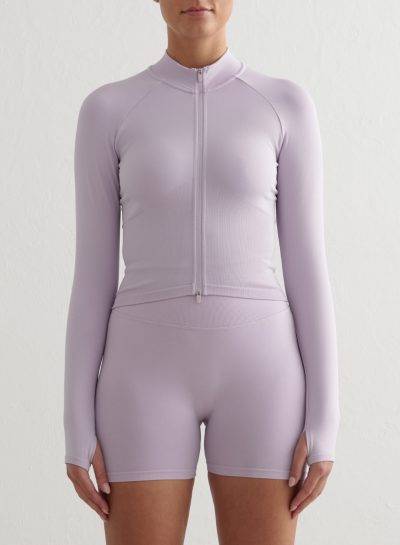 aimn Pale Lavender Shape Seamless Zip Jacket