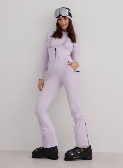 aimn Pale Lavender Stretch Thermo Bib Pants