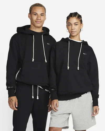 Nike DriFIT Standard Issue Pullover Hoodie Svört Karla