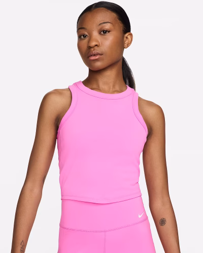 Nike One Fitted Dri-FIT Cropped Tank Top Bleikur Kvenna