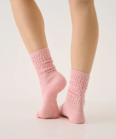 Move Active Scrunch Non Slip Grip Socks Pink
