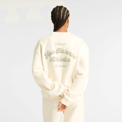 New Balance Linear Heritage Fleece Crew Sweatshirt Permafrost Kvenna