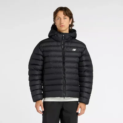New Balance Sport Essentials Hooded Puffer Jacket Svartur Karla