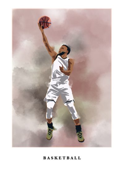 Art Print Painted Stephen Curry 45x60 cm