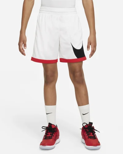 Nike Pro Dri-FIT Older Kids Shorts Hvítar Og Rauðar
