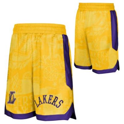 Outerstuff – Los Angeles Lakers Street Art AOP Baller Stuttbuxur Krakka