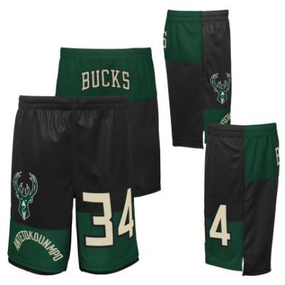 Outerstuff - Milwaukee Bucks Blocked Stuttbuxur Grænar Krakka